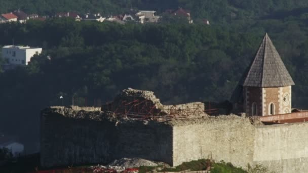 Zagreb önünde eski şehir medvedgrad — Stok video