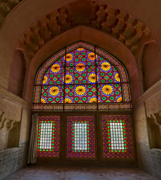 Citadel inside windows stained glass — Stock Photo, Image