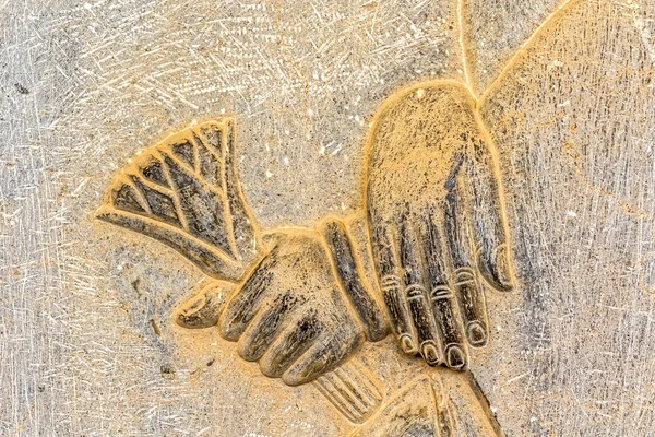 Hands relief detail Persepolis — Stock Photo, Image