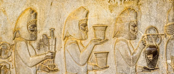 Dettaglio rilievo tributi armeni Persepolis — Foto Stock
