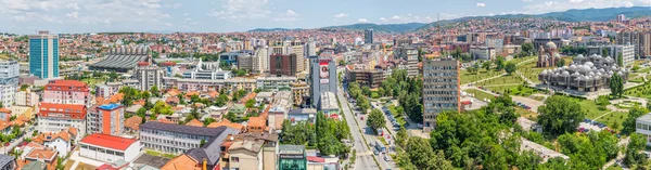 Letecký pohled na panorama Priština — Stock fotografie