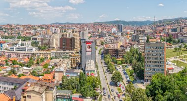 Priştine panorama havadan görünümü
