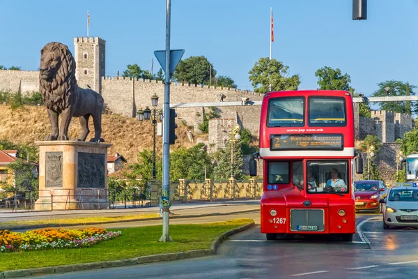 Skopje Double Decker bus — Stok fotoğraf