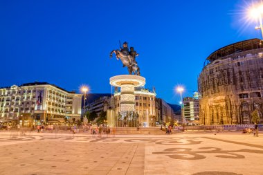 Alexander the Great fountain in Skopje clipart