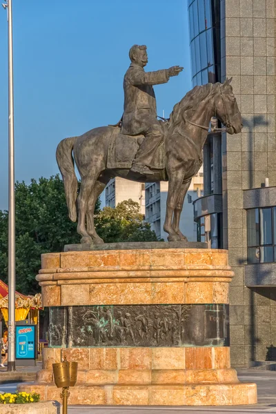 Escultura Gotse Delcev en Skopje — Foto de Stock