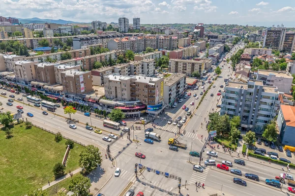 Pristina nieuwbouw luchtfoto — Stockfoto