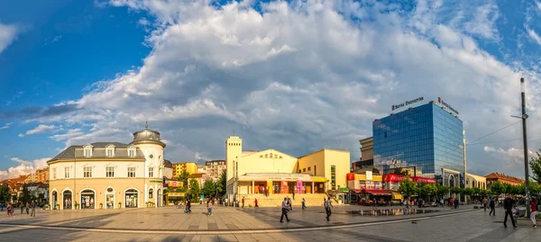 Scanderbeg Square Priština panoramatické — Stock fotografie