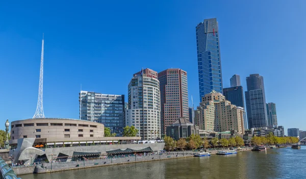 Melbourne Southbank från Princes bridge — Stockfoto