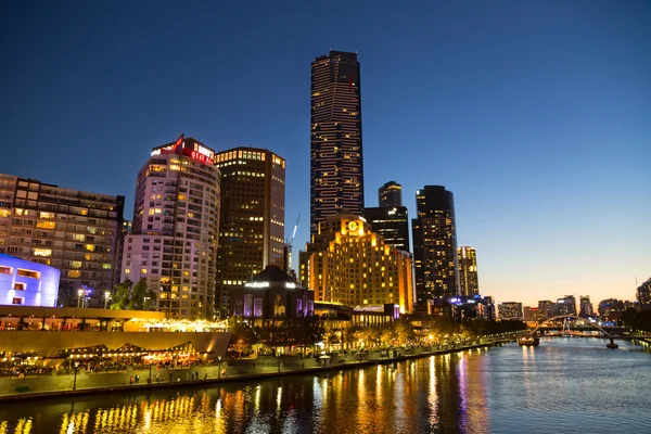 Melbourne Southbank al atardecer — Foto de Stock