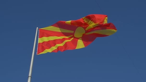 Bandera de Macedonia — Vídeo de stock