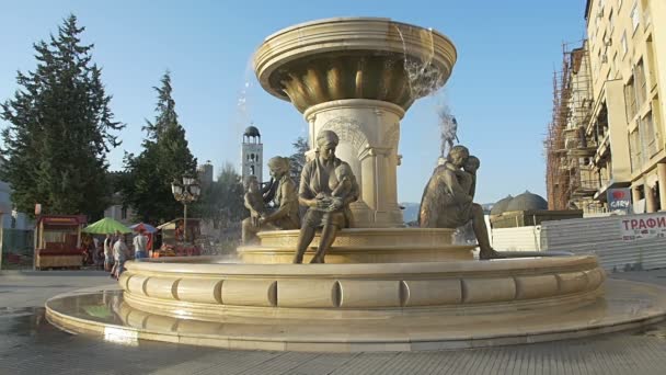 Fountain of the Mothers in Skopje — Stockvideo