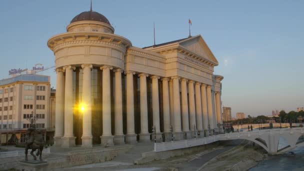 Skopje arte Eye Bridge — Vídeos de Stock