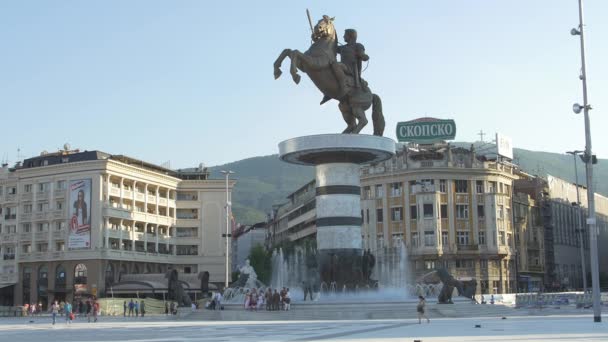 Alexander the Great Skopje — Stock Video