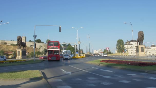 Skopje verkeer — Stockvideo