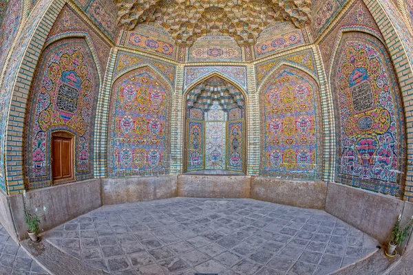 Nasir al-Mulk Mosque decoration fisheye view — Stock Photo, Image