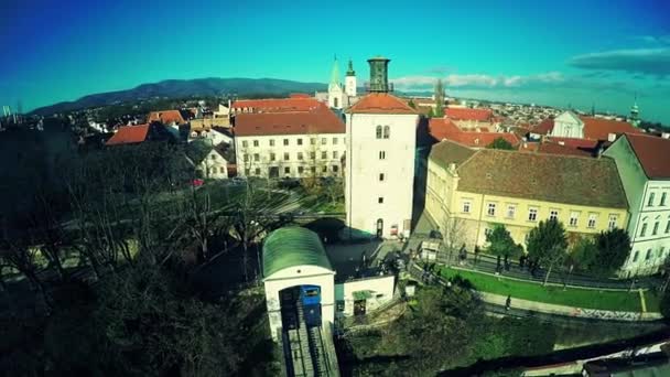 Övre staden Zagreb - antenn — Stockvideo