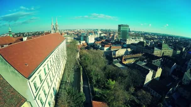 Zagreb old town - aerial — Stock Video