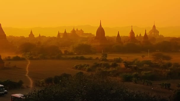 Sunset in Bagan — Stock Video