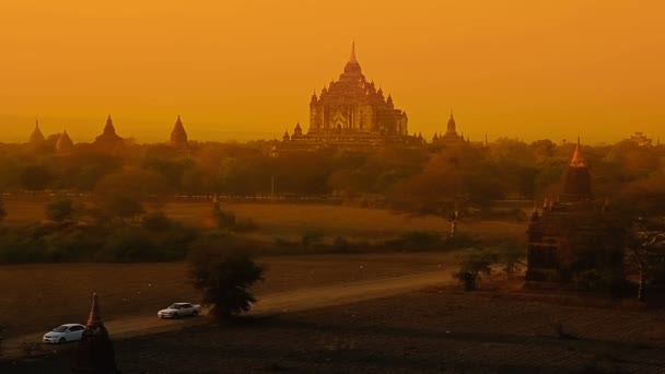 Bagan 'da gün batımı — Stok video