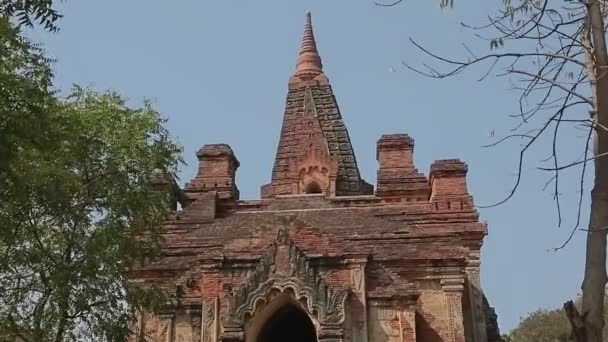 Gubyaukgyi templet i Bagan, Nyaung U, Burma. — Stockvideo