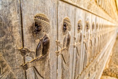 Ölümsüzler kabartma ayrıntı Persepolis