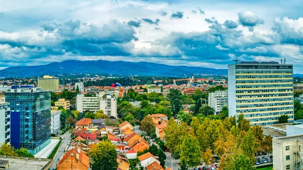 Панорама Загреба, Хорватия — стоковое фото