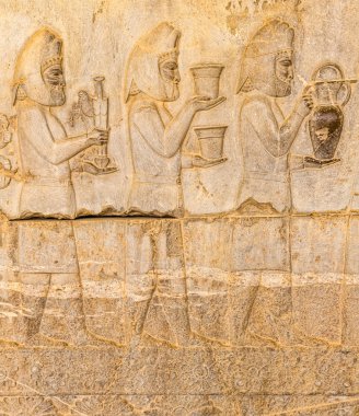Armenian tribute relief detail Persepolis clipart