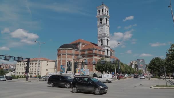 La Catedral de la Beata Madre Teresa en Pristina — Vídeos de Stock