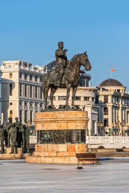 Üsküp 'teki Gotse Delcev süvarisi heykeli