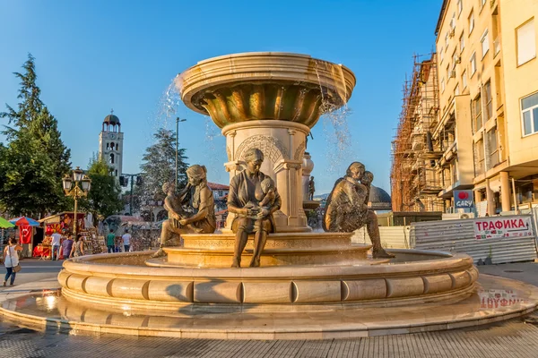 Fountain of the Mothers of Macedonia in Skopje — Zdjęcie stockowe