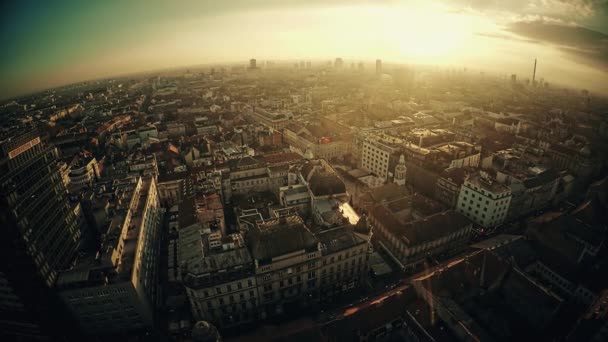 Luchtfoto panorama van de Zagreb — Stockvideo