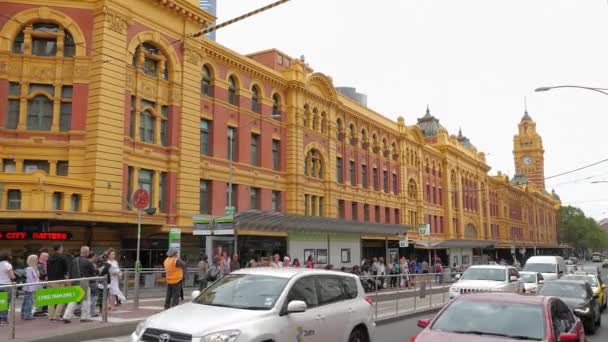 Melbourne Flinders Street estação de eléctrico — Vídeo de Stock