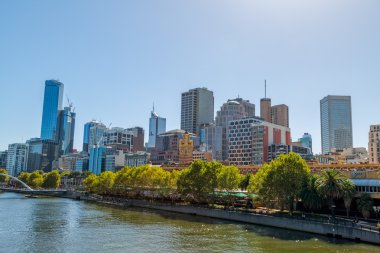 Melbourne panorama with buildings