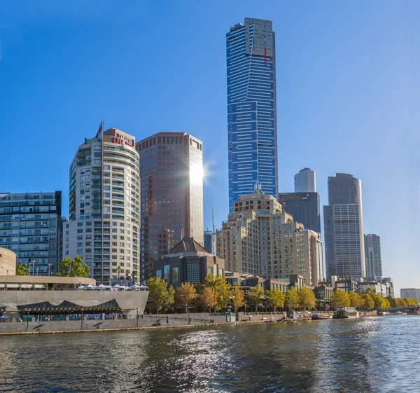 Torre de Melbourne Footbridge e Eureka — Fotografia de Stock