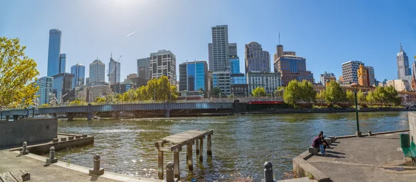 Melbourne vy från gamla dock — Stockfoto