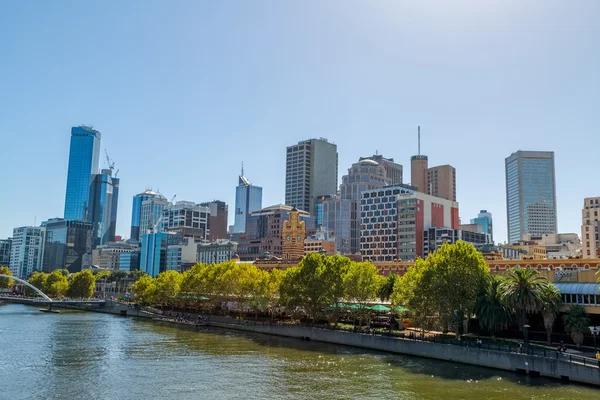 Melbourne panorama with buildings — Stok fotoğraf