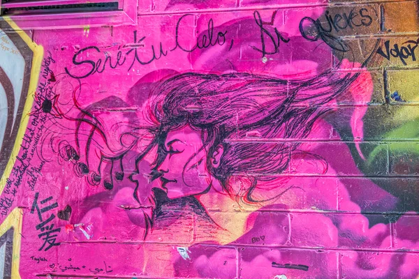 Melbourne graffiti pink detail — Zdjęcie stockowe