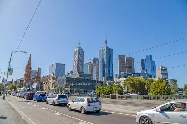 Melbourne tráfico en el centro — Foto de Stock
