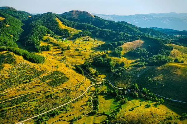 Montenegro mountain crossroads - aerial — Stock Photo, Image