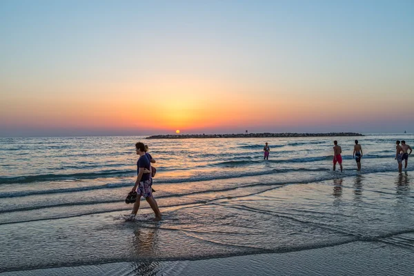 Tel Aviv sea sunset — Stock Photo, Image