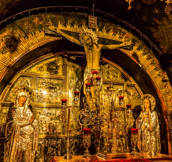 Altar of the Crucifixion in Holy Sepulchre Church — Stock Photo, Image