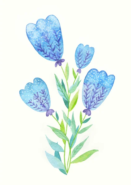 Сині квіти на білому тлі — стокове фото