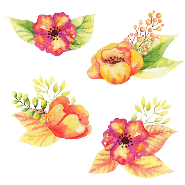 Aquarel bloemen in aquarel — Stockfoto