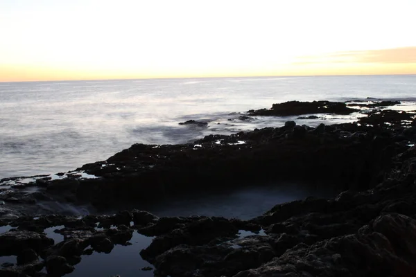 Blowhole Volcanique Sur Côte Île Gran Canaria — Photo