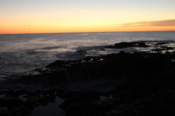 Blowhole Volcanique Sur Côte Île Gran Canaria — Photo