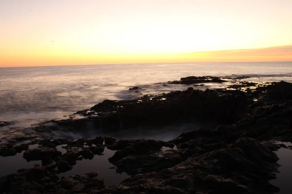 Blowhole Volcanique Sur Côte Île Gran Canaria — Photo