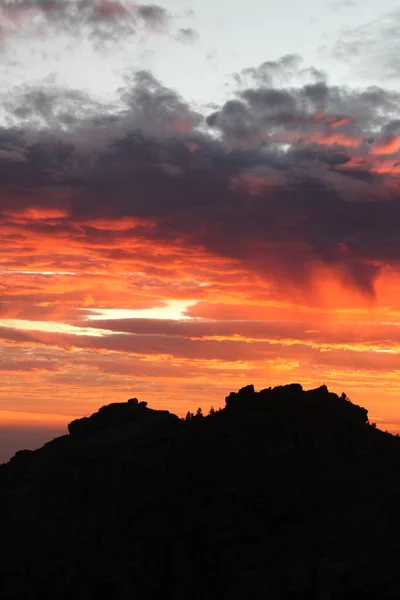 Schöner Sonnenuntergang Auf Dem Gipfel Der Insel Gran Canaria — Stockfoto