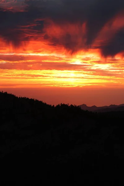 Красивый Закат Вершине Острова Гран Канария — стоковое фото