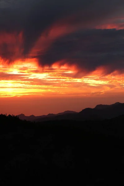 大加那利群岛山顶美丽的落日 — 图库照片