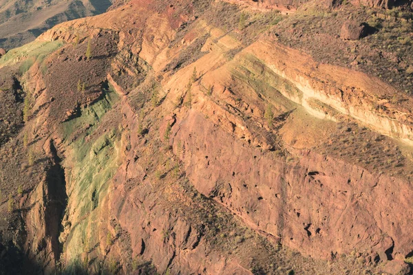Uitzicht Verbazingwekkende Veelkleurige Klif Van Los Azulejos Gran Canaria Eiland — Stockfoto